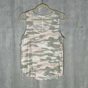 Lucky Brand - Blush Pink Olive Green Camo Tank Top - M